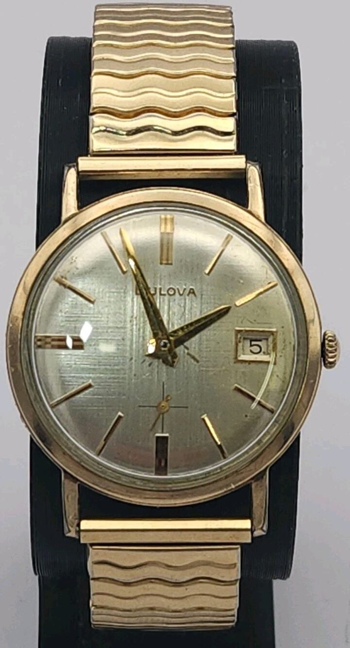 Bulova Vintage Men's Watch Mechanical Wind, M9, 17 Jewels, Subdial, Running, RGP